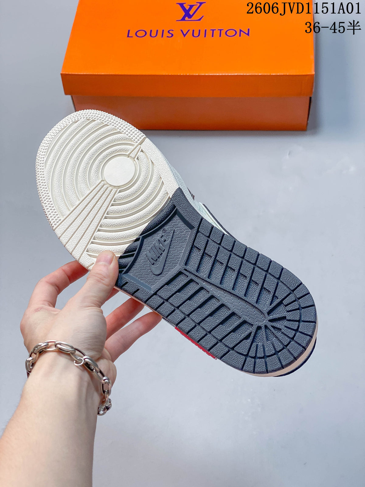Underside of a sneaker showing a two-tone tread pattern
