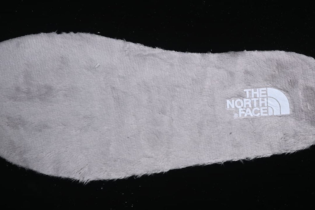 Close-up of the plush insole with The North Face branding.