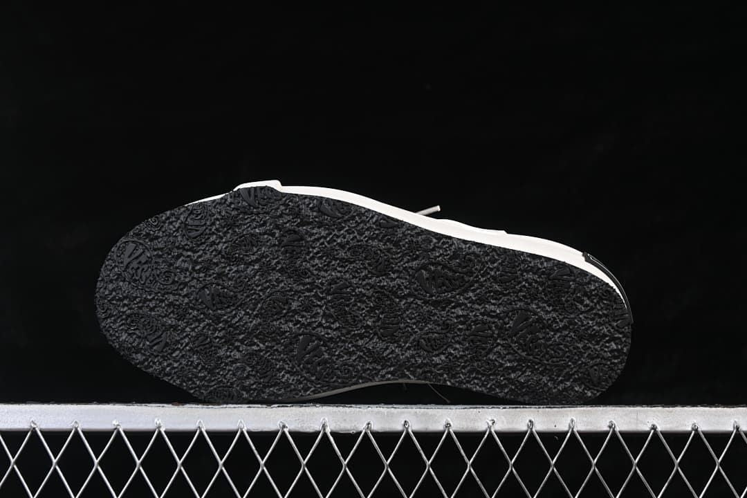 Close-up of the textured black outsole