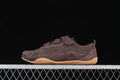 Side view of a brown adidas Urban Reverie sneaker with hook-and-loop straps and a gum-colored outsole.