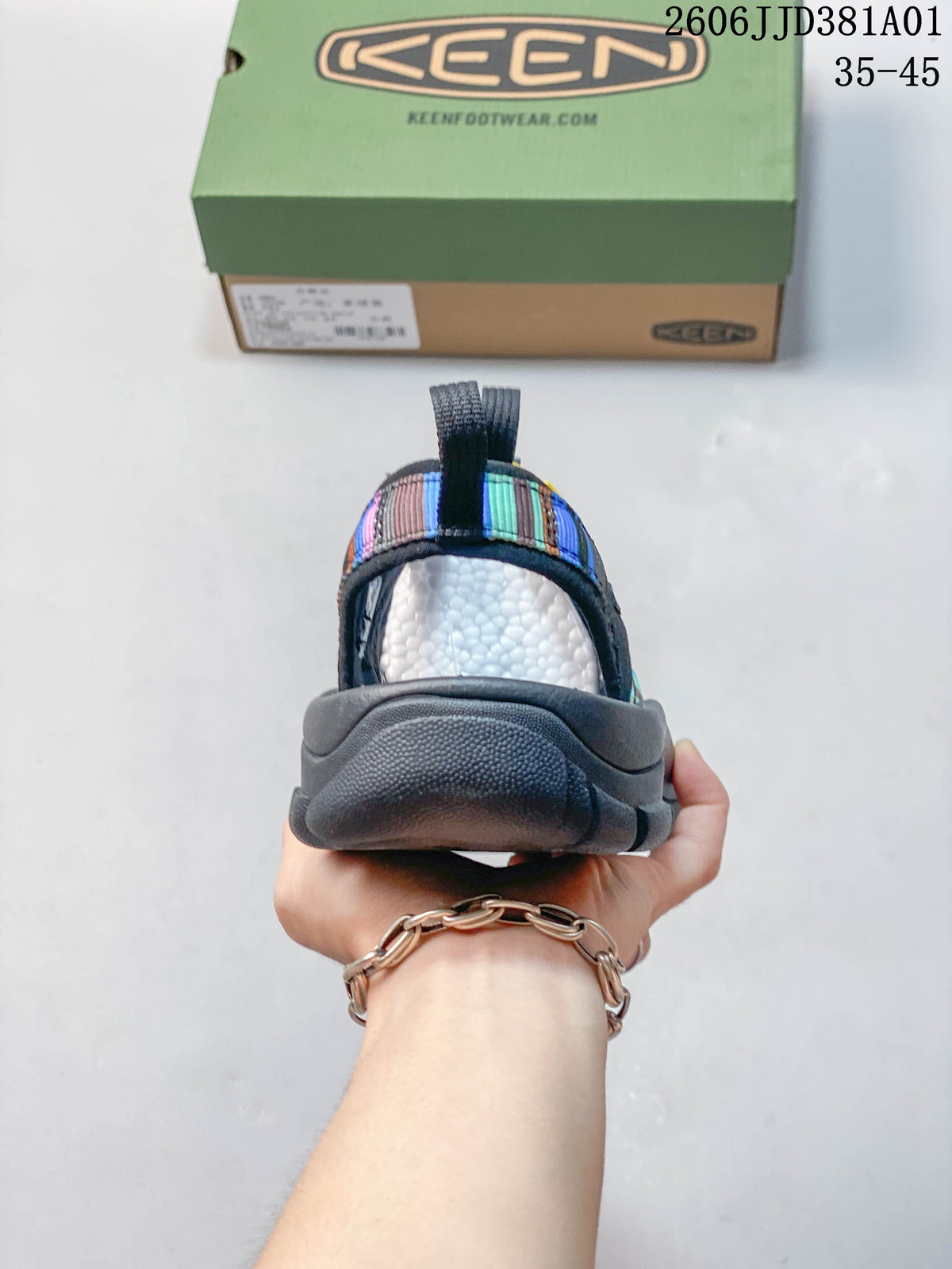 Rear view of the sandal showing the heel strap and padded-looking heel area.