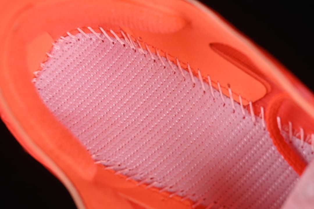 Close-up of the shoe interior and perforated insole.