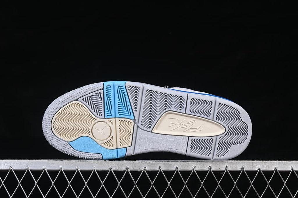 Outsole view showing the patterned tread and colored sections
