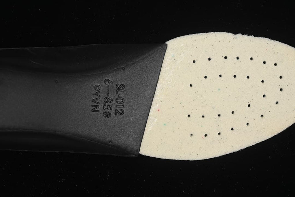 Close-up of the shoe insole underside