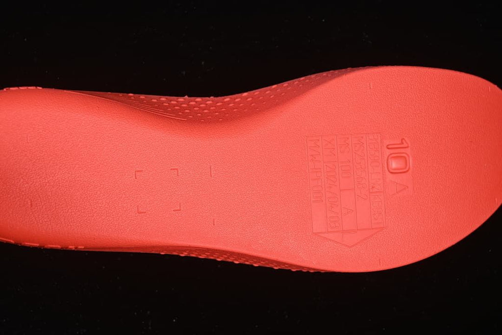 Close-up of the shoe insole with a size marking