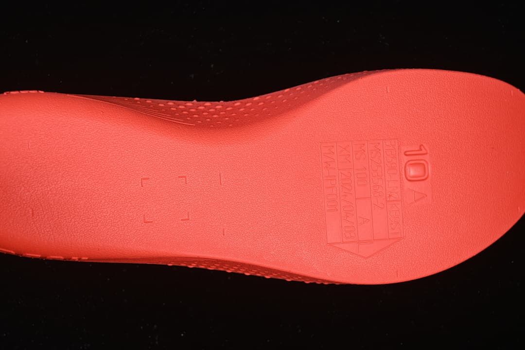 Close-up of the shoe insole with a size marking