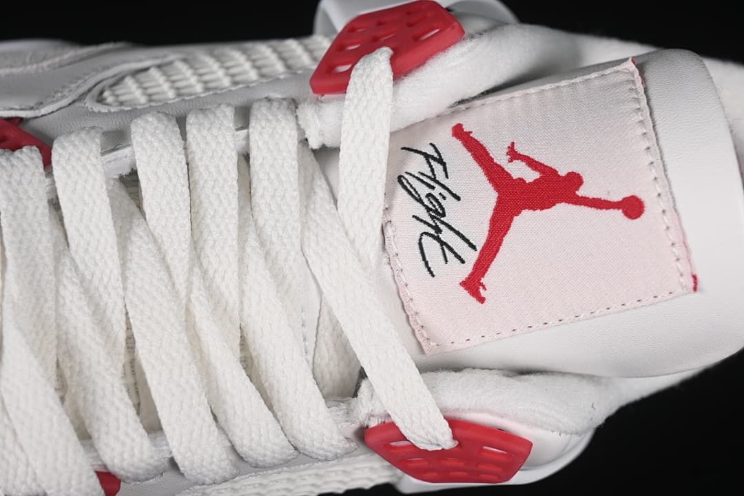 Close-up of the tongue label with Jumpman branding
