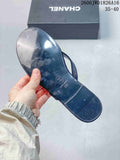 Underside of a navy sandal showing the sole and markings; image also displays the text 35–40.