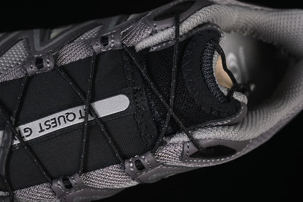 Top-down close-up of the shoe lacing and tongue
