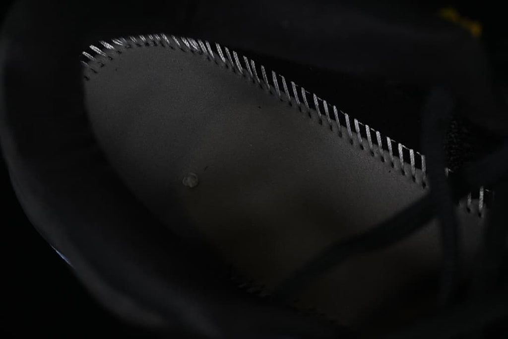 Close-up of stitching and construction inside the shoe