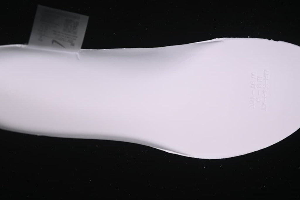 White shoe insert photographed from above