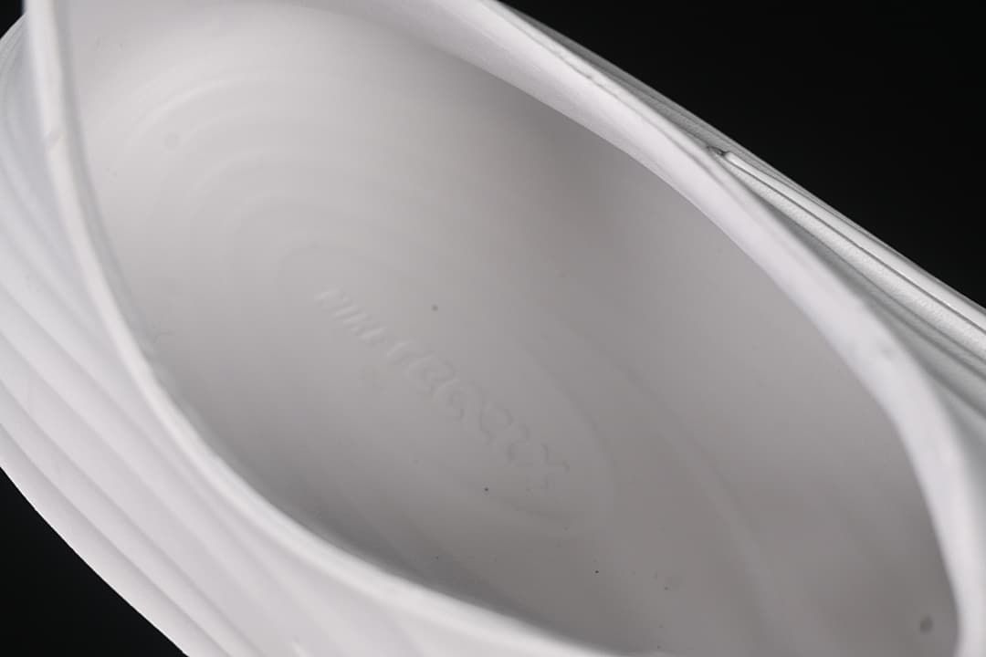 Interior view of the molded white clog