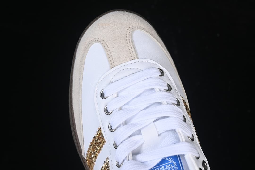 Top view highlighting the lace-up front and light-colored toe overlay
