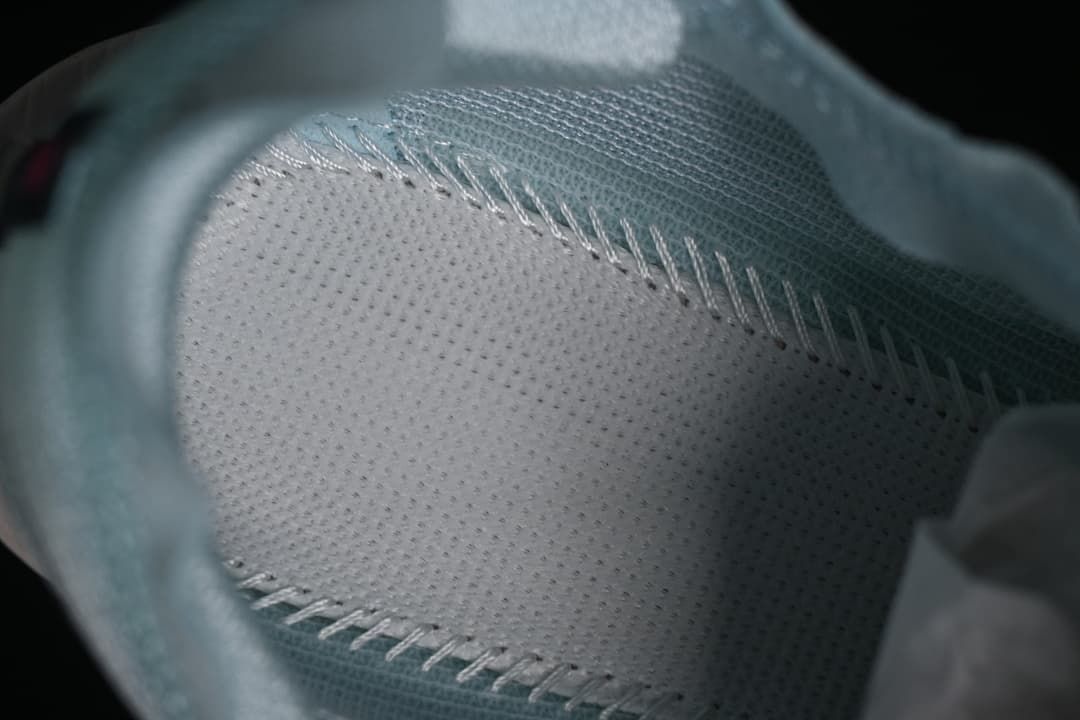 Close-up of the shoe's perforated interior lining