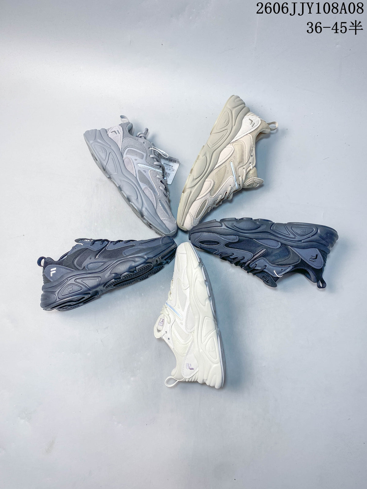 FILA Fusion sneakers shown in several neutral color options