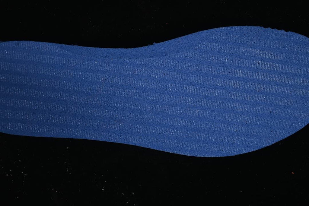 Close-up of a blue shoe insert