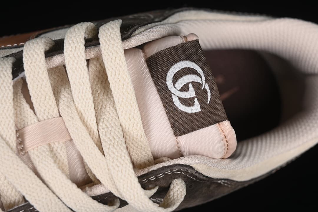 Close-up of the tongue, laces, and tongue label.