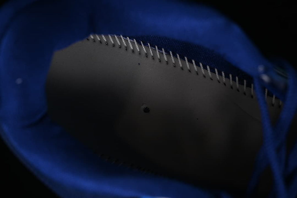 Close-up of the shoe interior and stitching