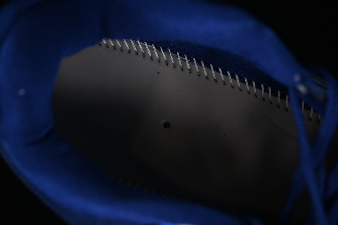 Close-up of the shoe interior and stitching