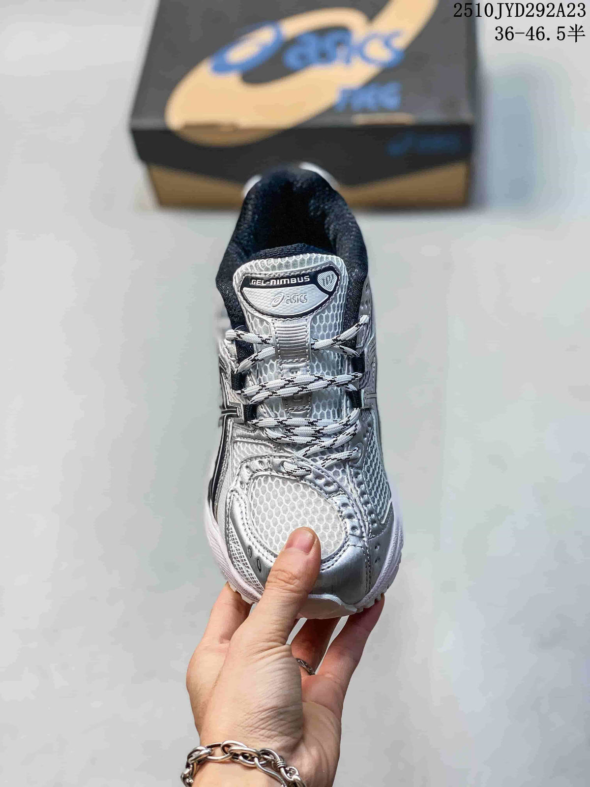 Top view of the sneaker showing its patterned upper and laces