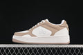 Side view of white and beige Alo Recovery Mode low-top sneakers