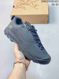 Dark gray Arc'teryx Konseal shoe with a black outsole and lace-up closure