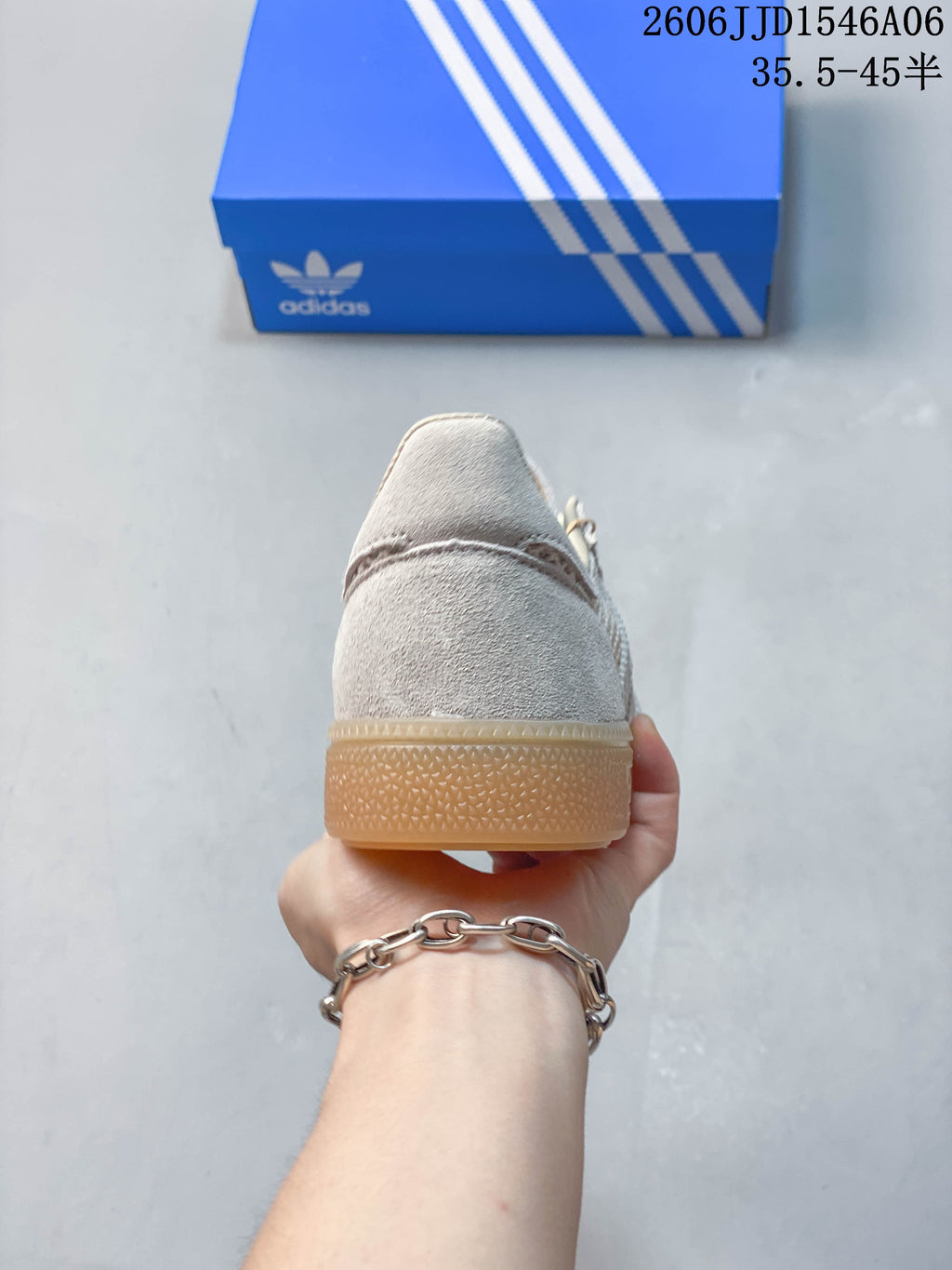 Rear view showing the heel and gum-colored outsole