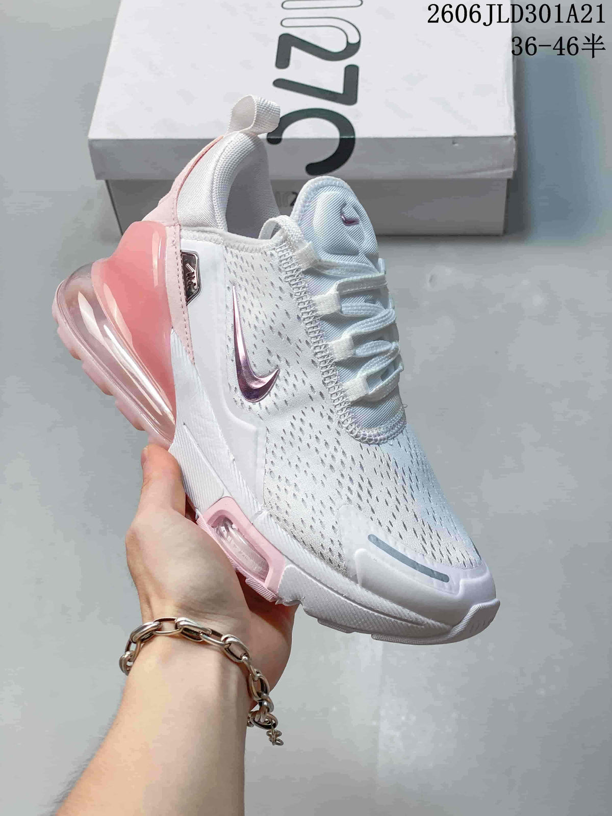 Angled side view highlighting the Swoosh details and transparent heel unit
