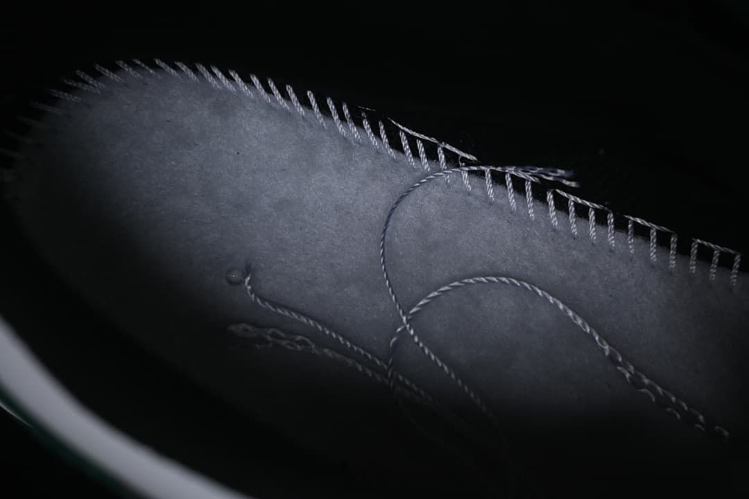 Close-up of interior stitching and lining