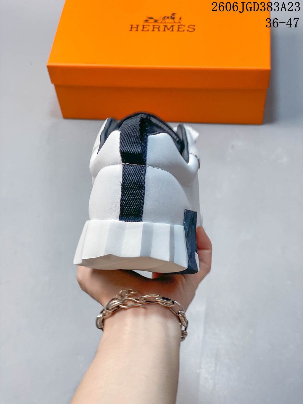 Rear view showing the heel tab and thick sculpted sole