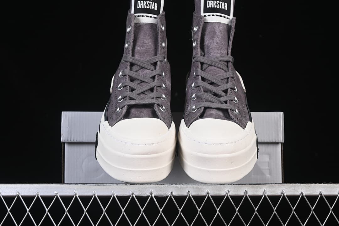 Front view of the pair showing the high-top shape and platform soles.