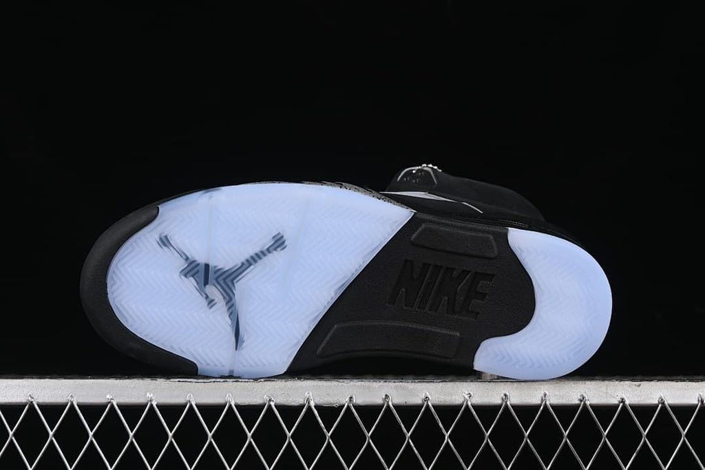 Outsole view with translucent sections and a dark center panel