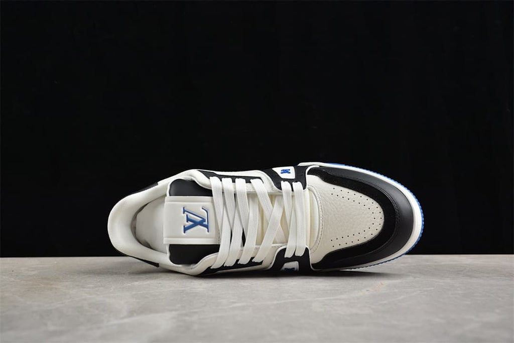Top view showing the laces, tongue, and perforated toe panel