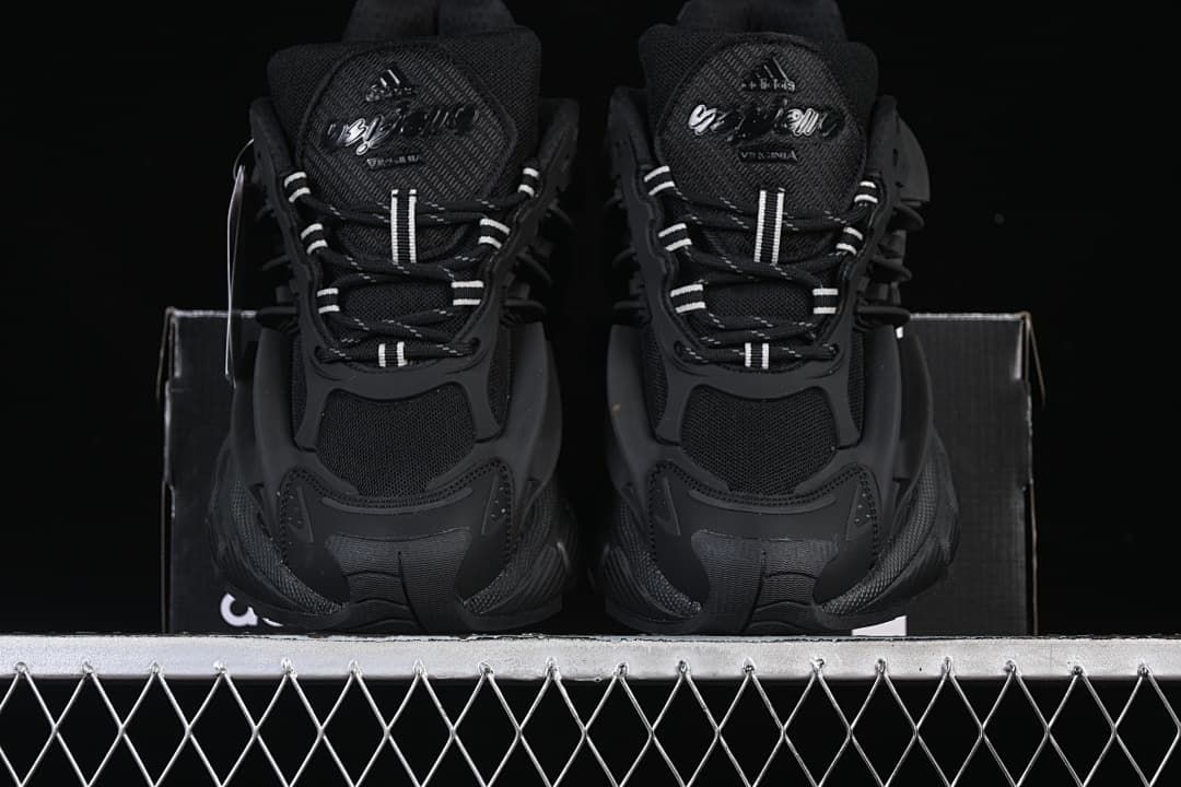 Front view of the pair showing the toe design and laces.