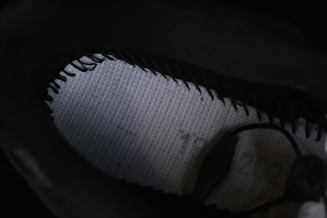 Close-up of the shoe's inner construction