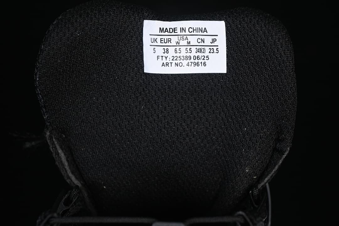 Tongue size label showing UK 5 and EUR 38 for the photographed sample