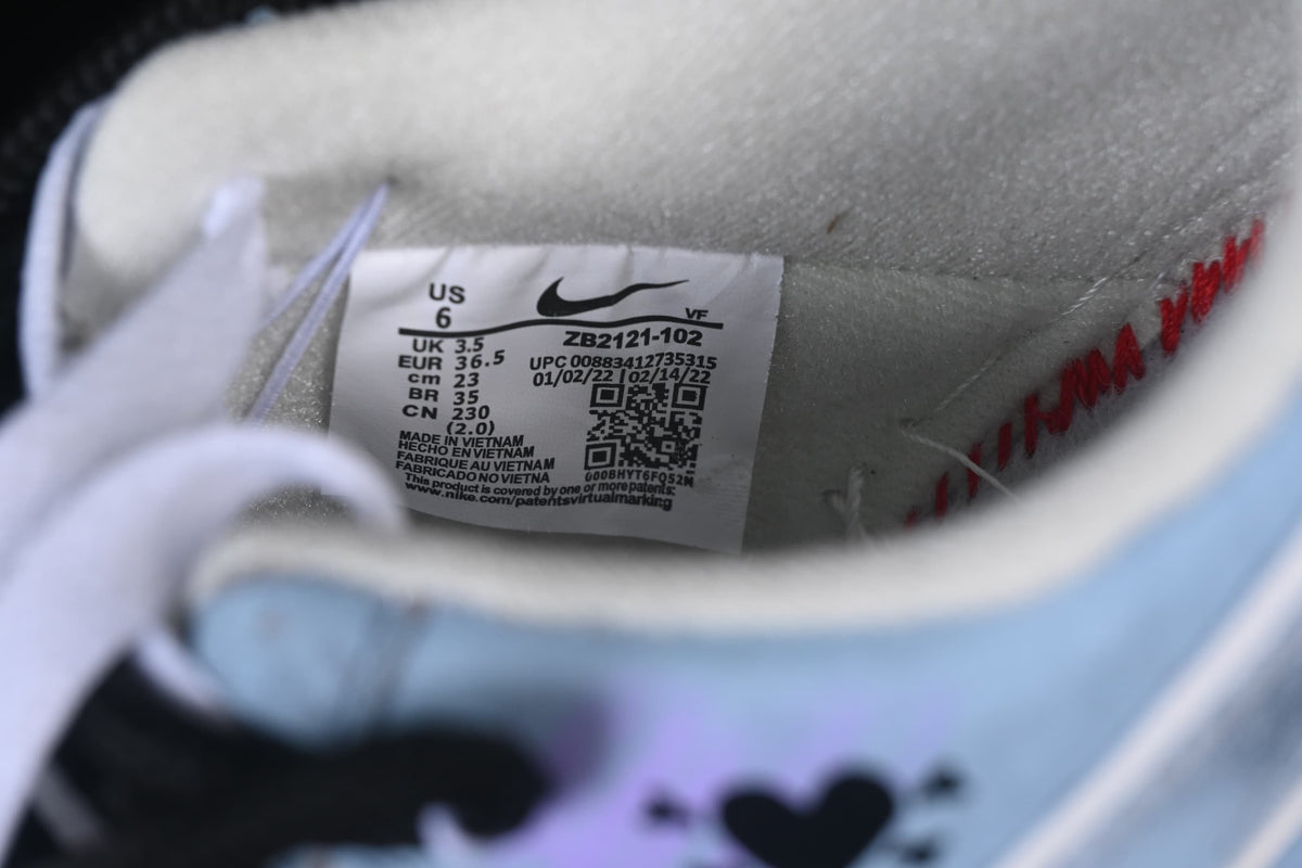 Interior size label photographed inside the sneaker