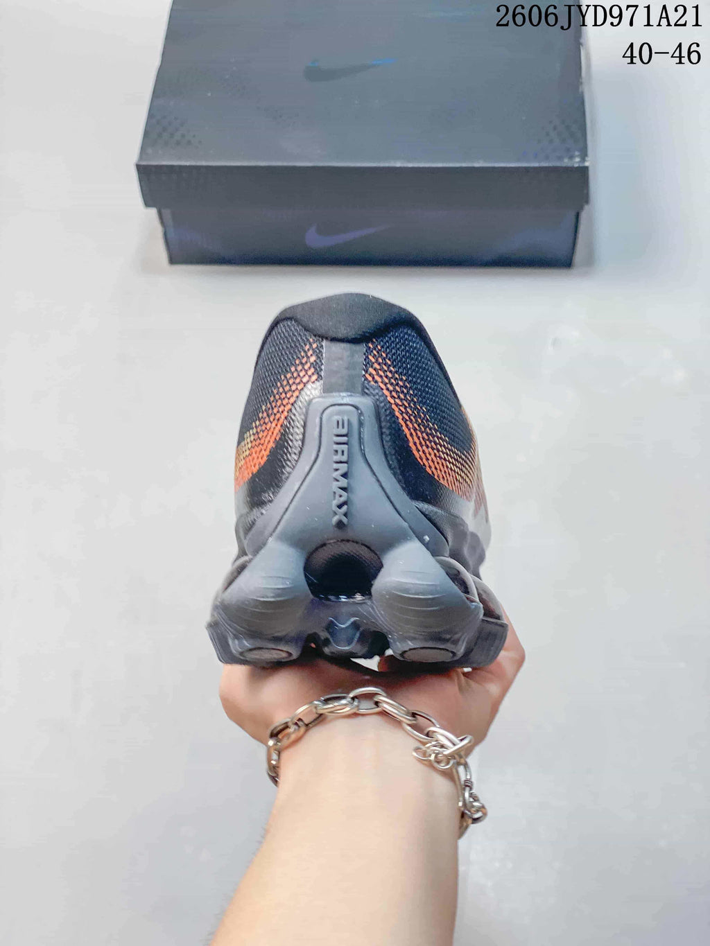 Rear view of the Nike Air Liquid Max shoe showing its heel and outsole
