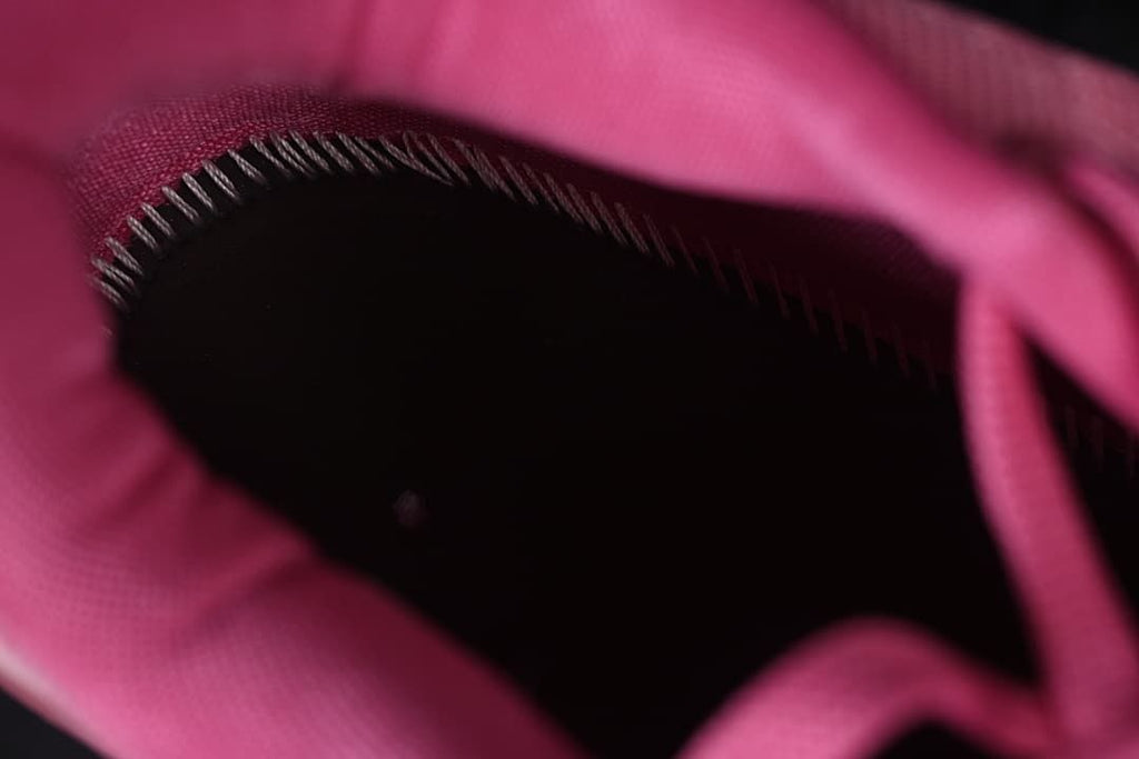Close-up inside the pink shoe