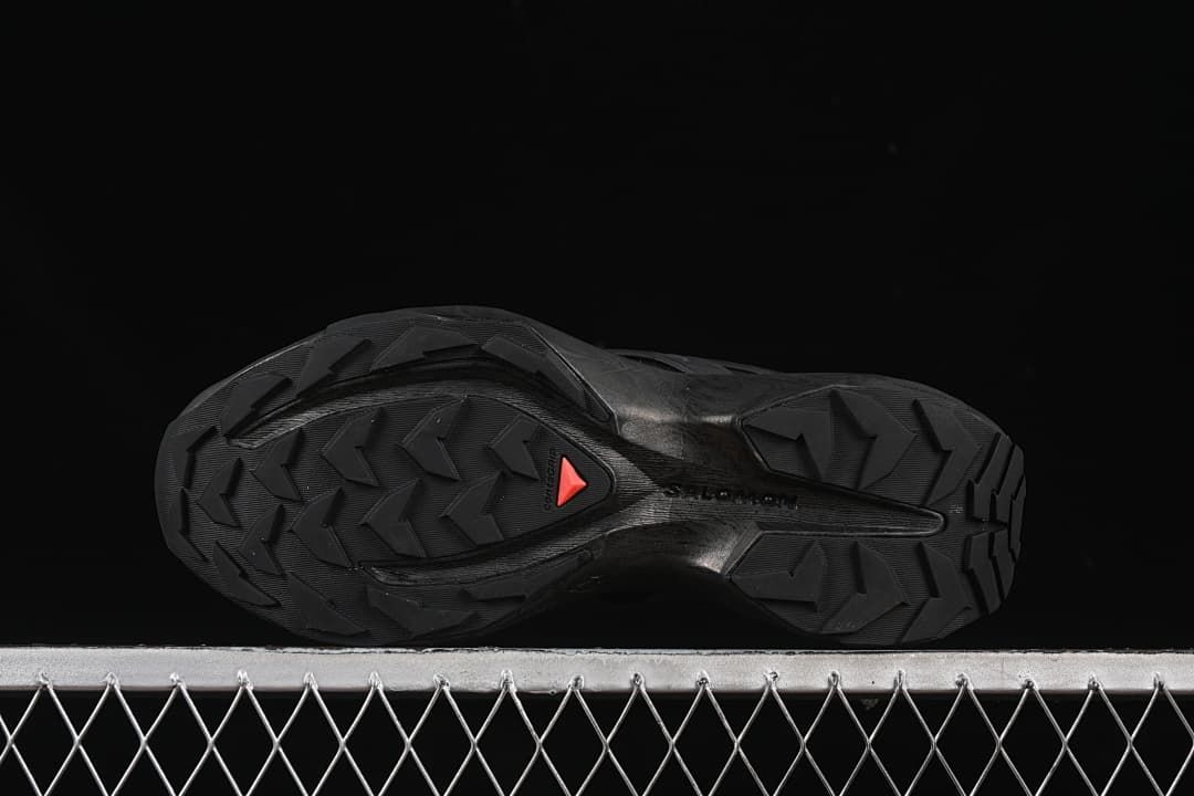 Underside view showing the lugged outsole