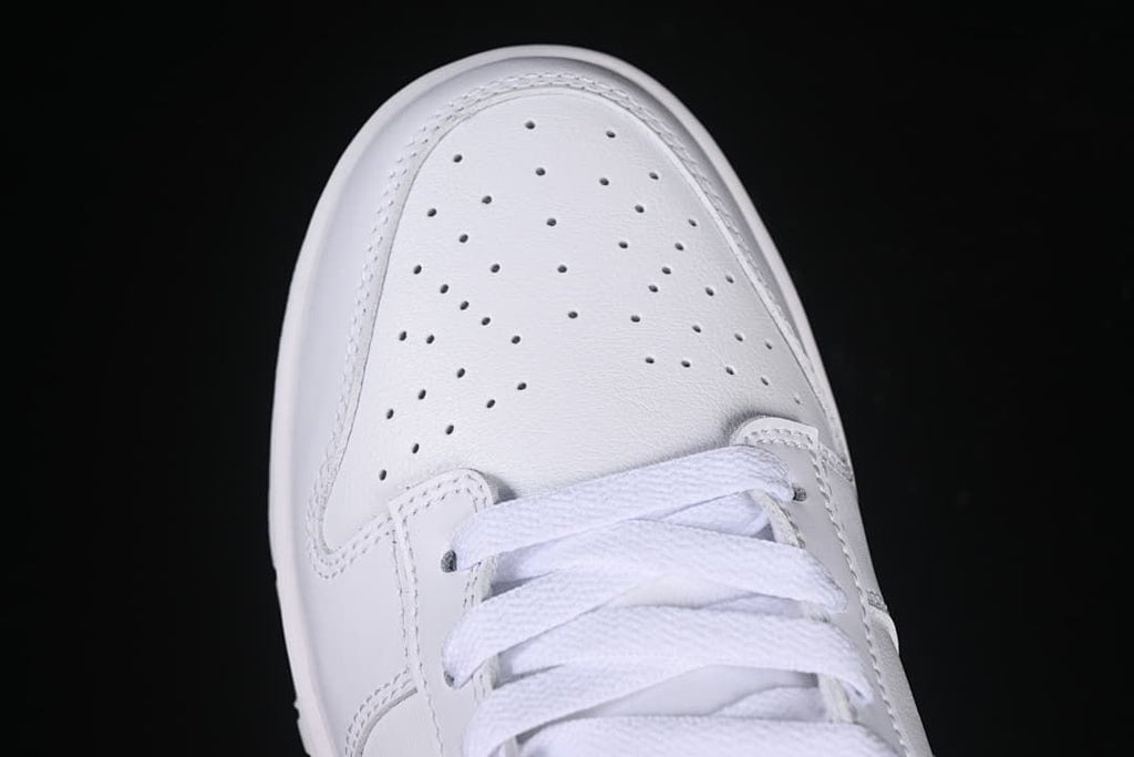 Top view of the perforated toe box and laces