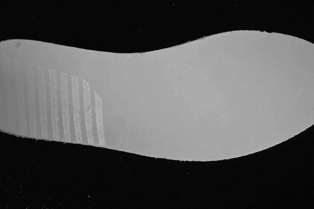 Close-up of the gray sneaker outsole