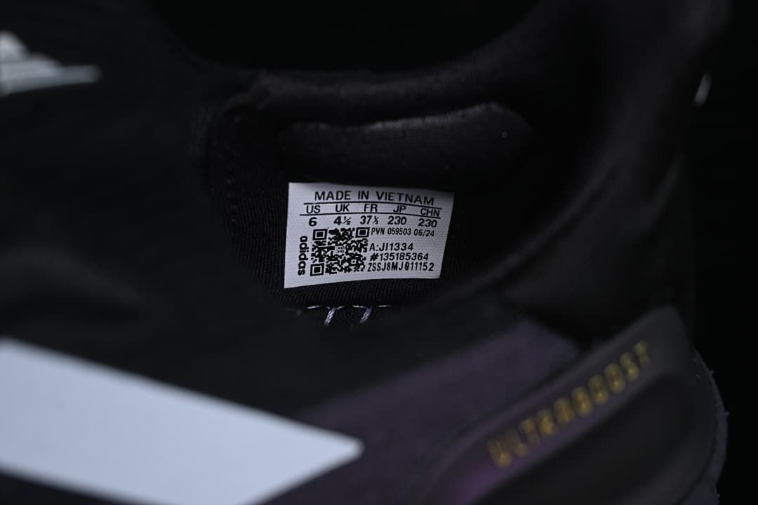 Interior size label on the shoe; the photographed sample is marked US 6, UK 4½, EU 37⅓, JP 230, and CHN 230.