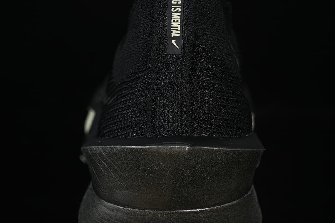 Rear view showing the shoe heel and sole