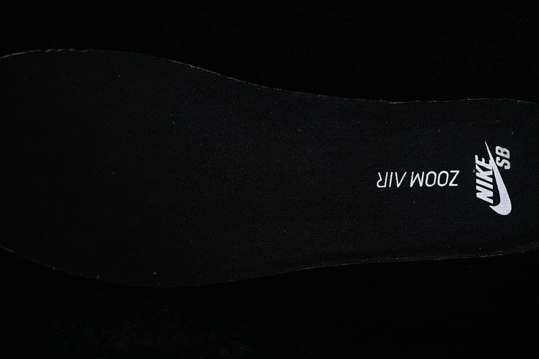 Close-up of the black Nike SB insole branding