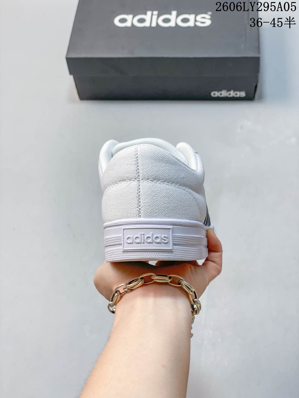 Rear view of the sneaker showing the heel and outsole