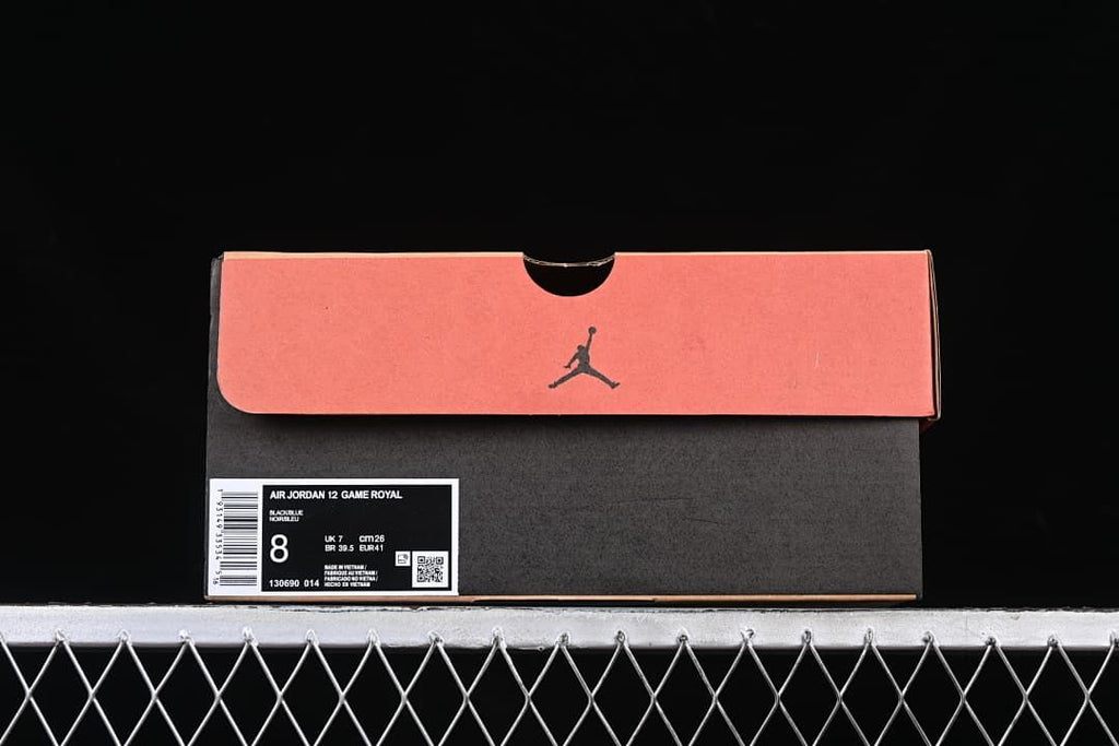 Air Jordan 12 Game Royal shoe box with style code 130690-014 and size label