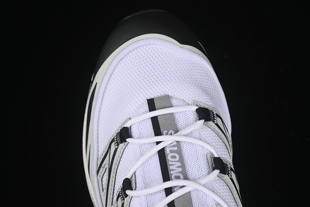 Top-down detail of the mesh toe box and lace area.