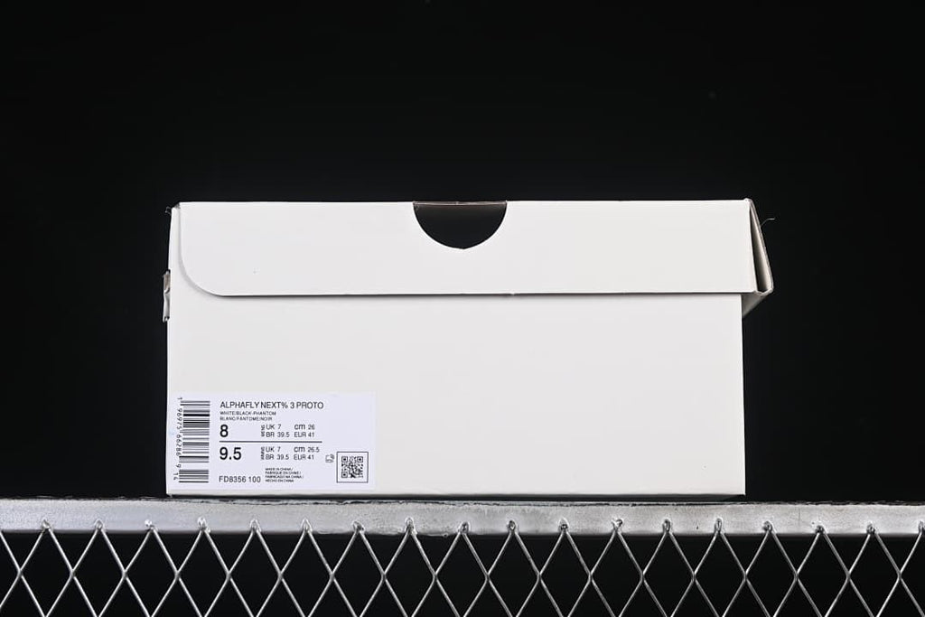 Shoebox label identifying the pictured model and sample size