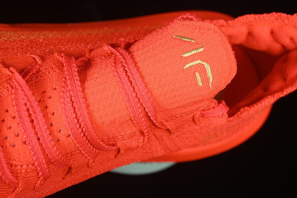 Close-up of the laces and shoe tongue.
